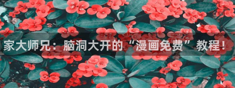 汗汗漫画 韩国漫画：家大师兄：脑洞大开的“漫画免费”教程！